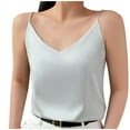 thumbnail image 3 of THDHVS Tank Top for Women,Womens Undershirts,Womens Satin V Neck Tank Top Sleeveless Slip Dressy Casual Camisole, 3 of 5