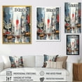 thumbnail image 4 of Designart "New York City Skyscrapers in Blue and Orange Minimalism I" Architecture Framed Wall Art - Industrial Grey Skyscrapers Entryway Framed Wall Art, 4 of 6