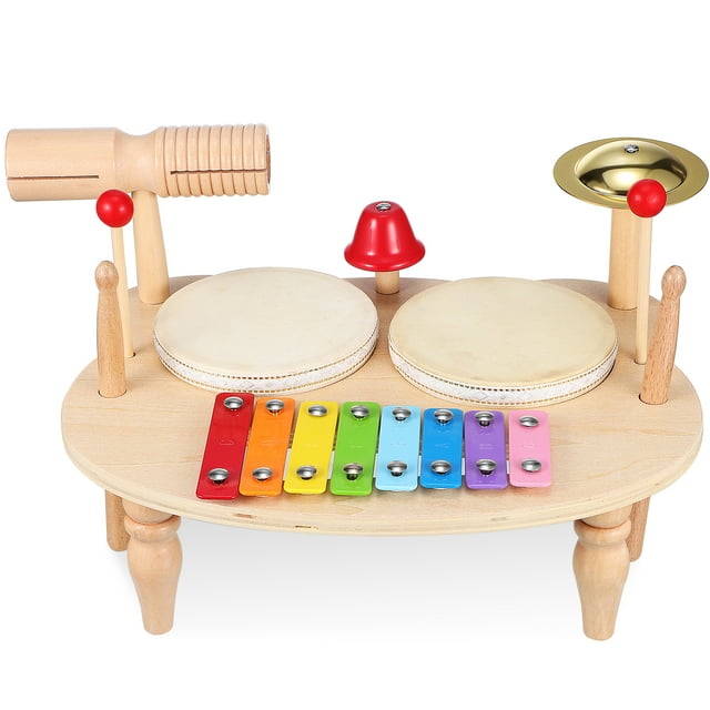 1 Set Mini Drum Kit Children Musical Instrument For Kids Wood Xylophone Clear Sound
