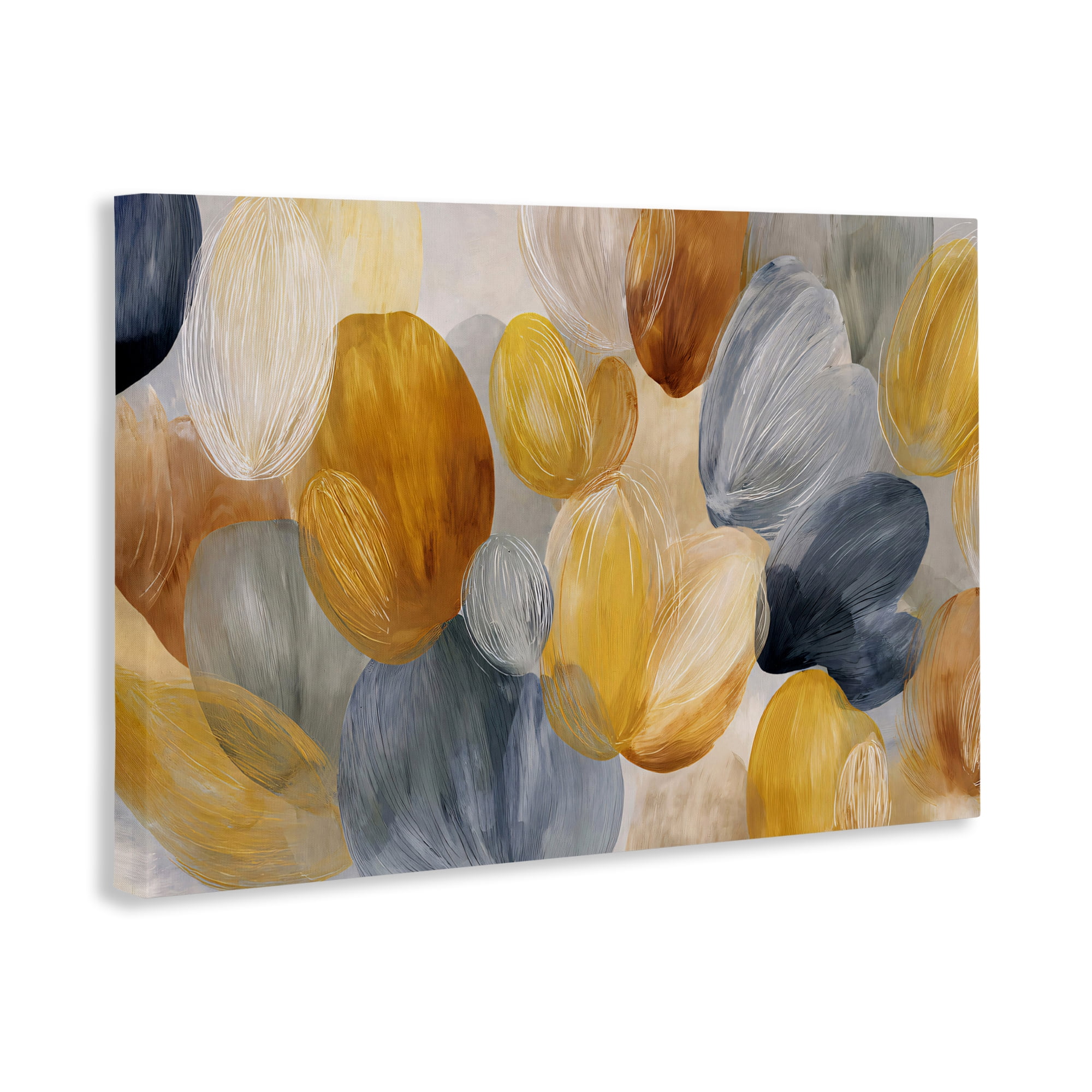Stupell Industries Warm Oblong Layered Shapes Canvas Wall Art, design by Jacky Ngan