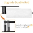 thumbnail image 2 of Stainless Steel Under Cabinet Paper Towel Holder, Heavy Duty Double Bar Design with Adhesive and Screw Mounting Options, Black Kitchen Organizer Rack for Towels, 2 of 8