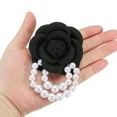thumbnail image 4 of Uxcell Fabric Camellia Flower Brooch Elegant Pearl Tassel Pin Floral Corsage Bracelet Dual Use for Women, Black,3 Pack, 4 of 7