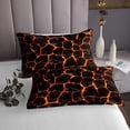 thumbnail image 2 of Lava 3D Print King Coverlet Set Natural Disaster Volcano Eruption Quilted 3 Pcs with 2 Pillow Shams Red Orange Flame Geometric Stones Patchwork Bedding Quilt for Decor,Microfiber Breathable, 2 of 4