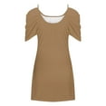 thumbnail image 4 of Wiyuqeen Dressy Casual Pleated Scoop Collar Camis Dresses Elegant Ruffle Short Sleeve Wedding Guest Dresses Summer Baggy Cold Shoulder Beach Dresses, 4 of 4