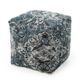 thumbnail image 2 of Blue Square Pouf - Combined And Floor Cushion, 16.04"x16.04"x16.04", Decorative Element, 200lb Weight Capacity, Beads Filled, Spot Clean Only Multi-purpose Or Decorative,, 2 of 4