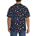 thumbnail image 3 of Gukieu Colored Balloons Print Men's Short-sleeved Shirts, Button-down Pocket Shirts, T-shirts, Beach Vacation Travel Summer Clothing-3X-Large, 3 of 5