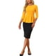 thumbnail image 2 of INSPIRAR CHIC Blusas Peplum para Mujeres de Manga 3/4 con Cinturón Elegante para Trabajo XL Naranja, 2 of 5