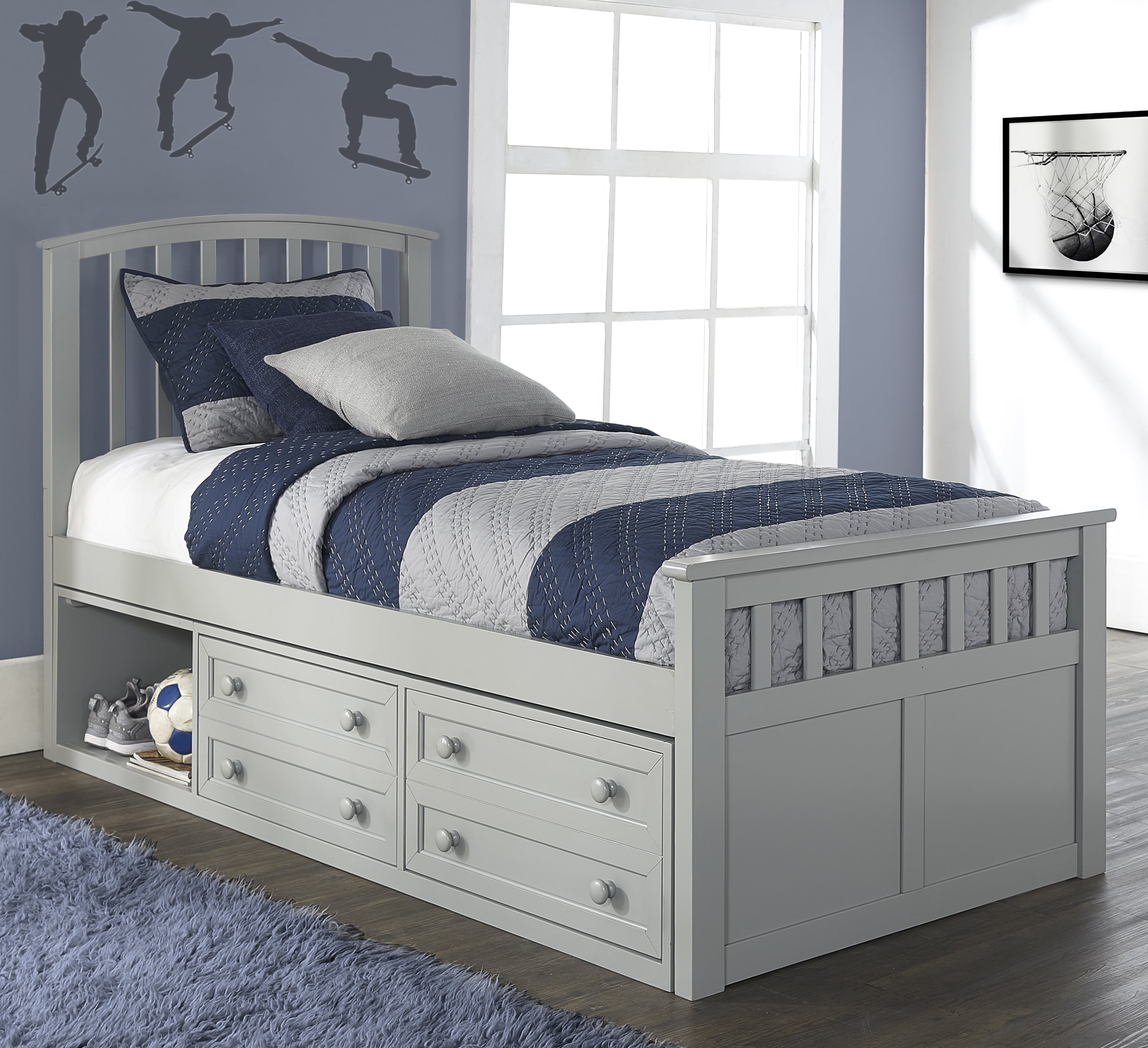 Hillsdale Furniture Schoolhouse 4.0 Charlie Captain's Twin Bed, 2