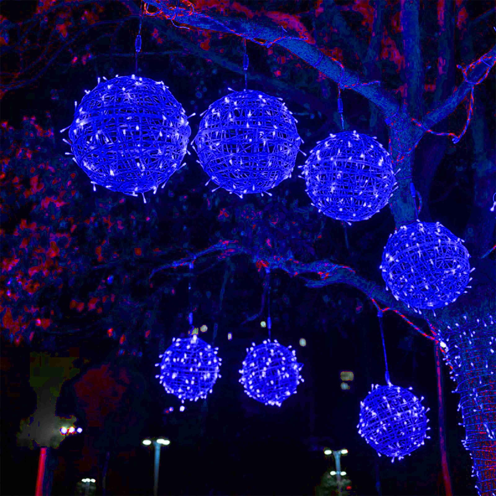 Solar Christmas Ball Lights for Tree Outdoor Lights Solar Sphere String Lights Outside for Window Garden Yard Porch Wedding Party Decorations