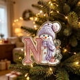 thumbnail image 6 of Purple Snowman Letter Ornament, Flat Acrylic Single Initial Pendant, Xmas Snowman Letter Hanging Decor for Christmas Tree, 6 of 7