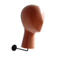 thumbnail image 1 of Cabeza de maniquí, modelo de sombrero, soporte de exhibición, multiusos, resistente, duradero, auriculares Grano de madera oscura, 1 of 7