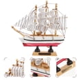 thumbnail image 4 of Miangastore Wooden Sailboat Ornament Mediterranean Style Sailboat Model Wooden Craft Home Table Decoration (Random Color and Letters), 4 of 8