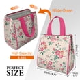thumbnail image 3 of Pioneer Flower Floral Print Pattern Insulated Lunch Bag for Women & Adults,Large Portable Soft Cooler Lunch Bag,Thermal Food Storage Tote with Pearl Cotton,8.66L,8.75x5.75x9.5 Inch, 3 of 6