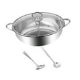 thumbnail image 4 of Shabu Shabu Hot Pot with Lids Kitchenware Cookware for Camping Travel Family 36cm, 4 of 7