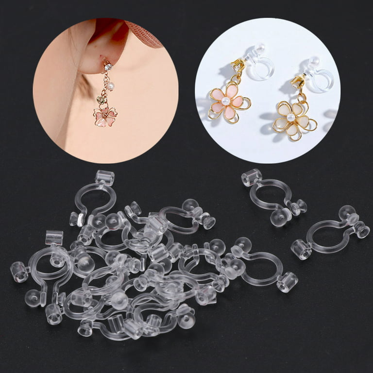 20Pcs Invisible Clip-on Earring Converters for Non Pierced Ears Jewelry  Findings 