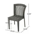 thumbnail image 3 of Barker Outdoor Wicker Stacking Dining Chairs, Set of 4, Multibrown, 3 of 10