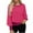 Hot Pink, variant on Women's Round Neck Sequin Trim Sweatshirt, Sparkly Long Sleeve Pullover, Casual Sequin Top, Glitter Crewneck Sweater, Everyday Sparkle Top, Fall Winter Party Wear Hot Pink L