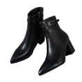 thumbnail image 6 of Taqqpue Women's Ankle Boots Pointed Toe Side Zip Slip On Mid Heel Comfortable Dress Booties for Women Size 5.5-10.5 Fashion Dress Shoes Fall Winter Footwear Casual Walking Daily Wear, 6 of 10