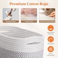 thumbnail image 3 of Lifewit 6 Pack Woven Baskets for Storage, Cotton Rope Baskets Cube Storage Bins, Cute Small Shelf Baskets for Organizing, Round Storage Box Caddy for Living Room, Bedroom, Playroom, White & Gray, 3 of 8