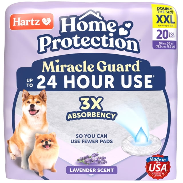 Alfombrillas para perros Hartz Miracle Guard XXL con aroma a lavanda, paquete de 20