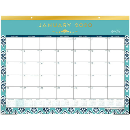 Blue Sky 2020 Monthly Desk Pad Calendar Ruled Blocks 22 X 17