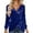 Blue, variant on Womens Casual Tops Long Sleeve Sequin Velvet Collar Asymmetrical Hem Petite Tops for Women,Black,S