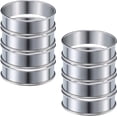 thumbnail image 1 of Yantan 8 Pcs 4.1 Inch Muffin Tart Rings Double Tart Ring Stainless Steel Round Ring Mold Cooking, 1 of 8