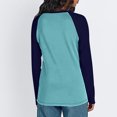 thumbnail image 6 of DISKEBUISS Women's Long Sleeve Raglan T-Shirts Crew Neck Color Block Tops for Fall Casual Loose Blouse, 6 of 6