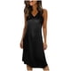 thumbnail image 1 of Vestido de Cuello en V para las Mujeres Verano Color Sólido Vestido de Sueño sin Mangas Vestido de Noche Casual Salón, 1 of 5