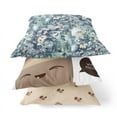 thumbnail image 3 of Sea Garden Rose Suede Zippered Pillow W Insert in Red Light Green Indigo 18 x 18, 3 of 5