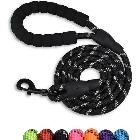 4/5/6 FT Strong Pet Dog Leash with Soft Padded Handle,Highly Reflective Rope for Night Walking,360-Degree Rotating Metal Buckle Without Tangles,Suitable for Small,Medium and Large Dogs.(6ft)