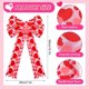 thumbnail image 2 of Baicccf Paquete de 2 lazos grandes para decoración del día de San Valentín, 11 x 19,7 pulgadas, arpillera de San Valentín, corona de corazón rosa, lazo, adorno para árbol de regalo para San, 2 of 5