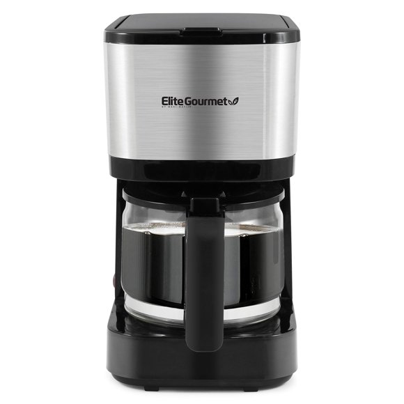Elite Gourmet EHC9420 Cafetera automática de preparación y goteo de 5 tazas con filtro reutilizable Pause N Serve, interruptor de encendido/apagado, indicador de nivel de agua