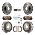 thumbnail image 1 of Transit Auto Front Rear Disc Brake Rotors Ceramic Pads and Drum Kit (9Pc) for Car Chevrolet Equinox Saturn Vue Pontiac Torrent K8A-105525, 1 of 11