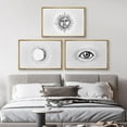 thumbnail image 5 of IDEA4WALL Framed Canvas Print Wall Art Set of 3 Sun, Eye and Crescent Moon Line Posters Wall Decor Black and White Prints Chic Modern Art Contemporary Minimal Artwork - 24"x36"x3 Natural, 5 of 5
