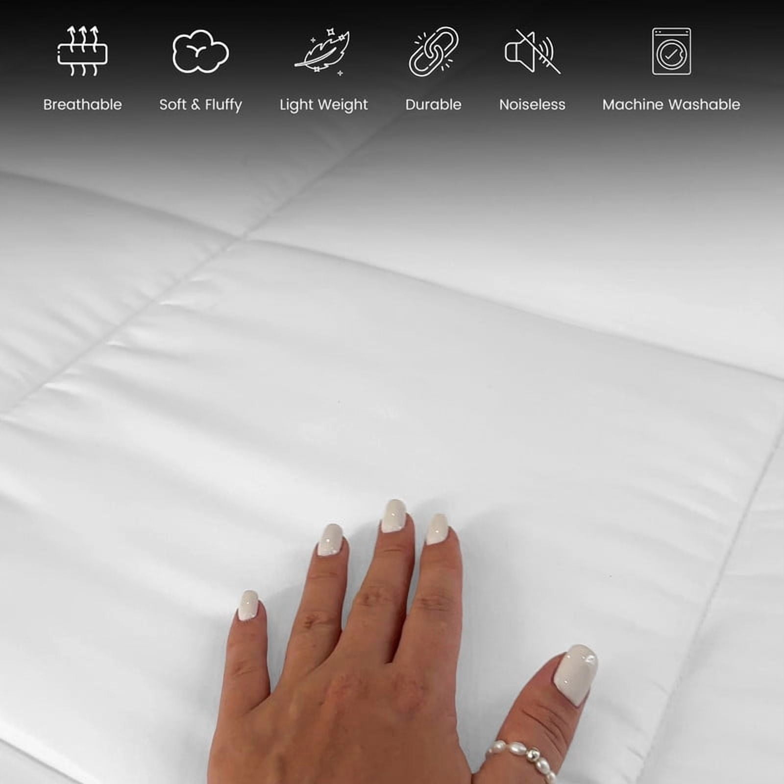 Lux Decor Premium Twin Comforter Down Alternative - All Season Box Stitched Quilted Duvet Insert with Corner Tabs, Machine Washable Bedding - Oekotex Certified - White