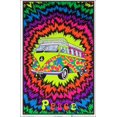 thumbnail image 1 of Peace Bus Blacklight Poster - Flocked - Blacklight Poster - 23" x 35", 1 of 4