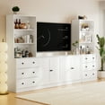 thumbnail image 3 of RichYa 4-Piece Entertainment Center with Bookshelves for TVs,TV Stand for TVs up to 60”,TV Stand Cabinets with 6 Drawers for Living Room,White, 3 of 9
