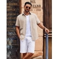 thumbnail image 3 of COOFANDY Men's Button Down Shirt Short Sleeve Casual Stylish No Tuck Shirt for Men, 3 of 6