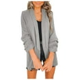 thumbnail image 4 of Vedolay Womens Fashion Slim Fit Zip up Sweater Coat Warm Knit Sweater Gray,L, 4 of 4