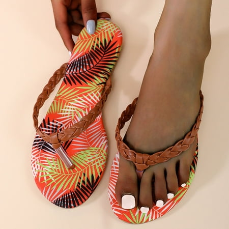 

ãyilirongyummã red 38 sandals women slippers for women ladies summer flip flops bohemian sandals casual beach shoes