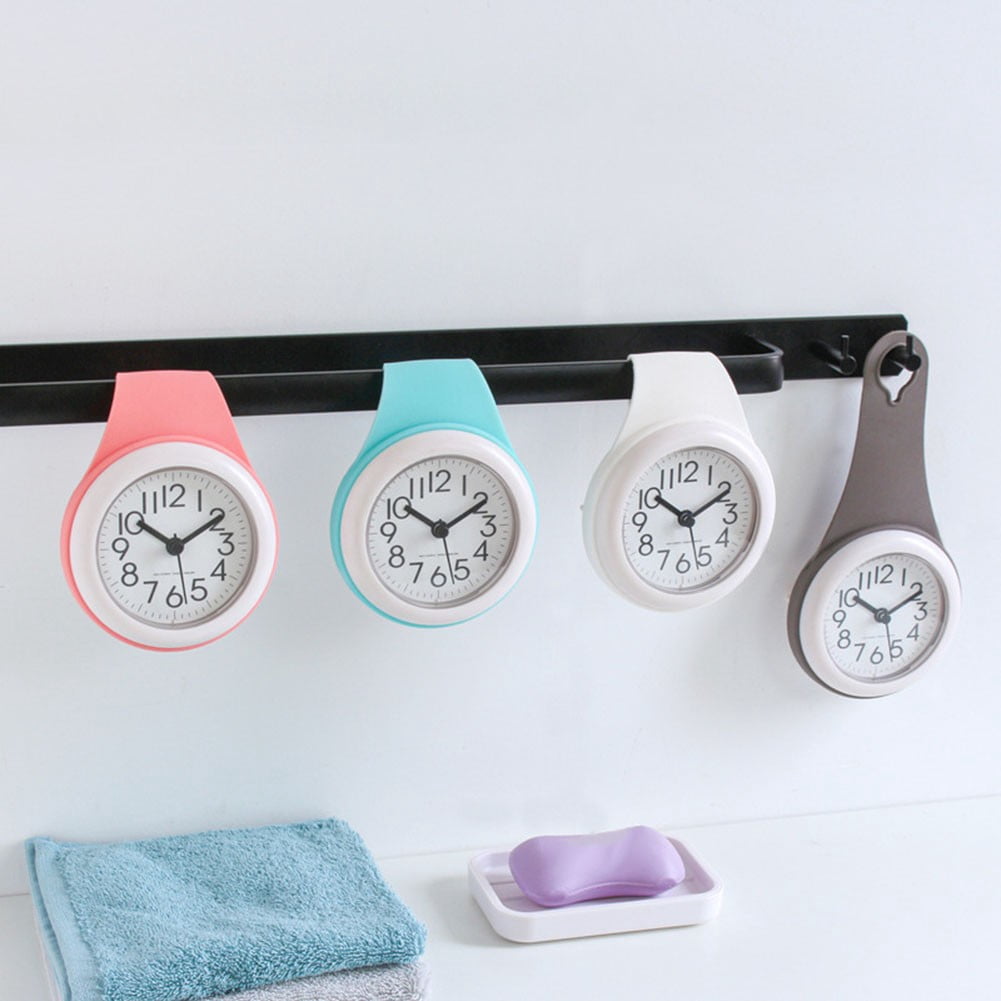Waterproof Bathroom Wall Clock Digital Silent Shower Clock Small Decorative Clock Easy to Read Easy to Hang Battery Powered