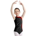 thumbnail image 3 of Alvivi Kids Girls Shiny Rhinestone Sleeveless Gymnastics Leotard Skating Ballet Dance Bodysuit Burgundy 10, 3 of 7