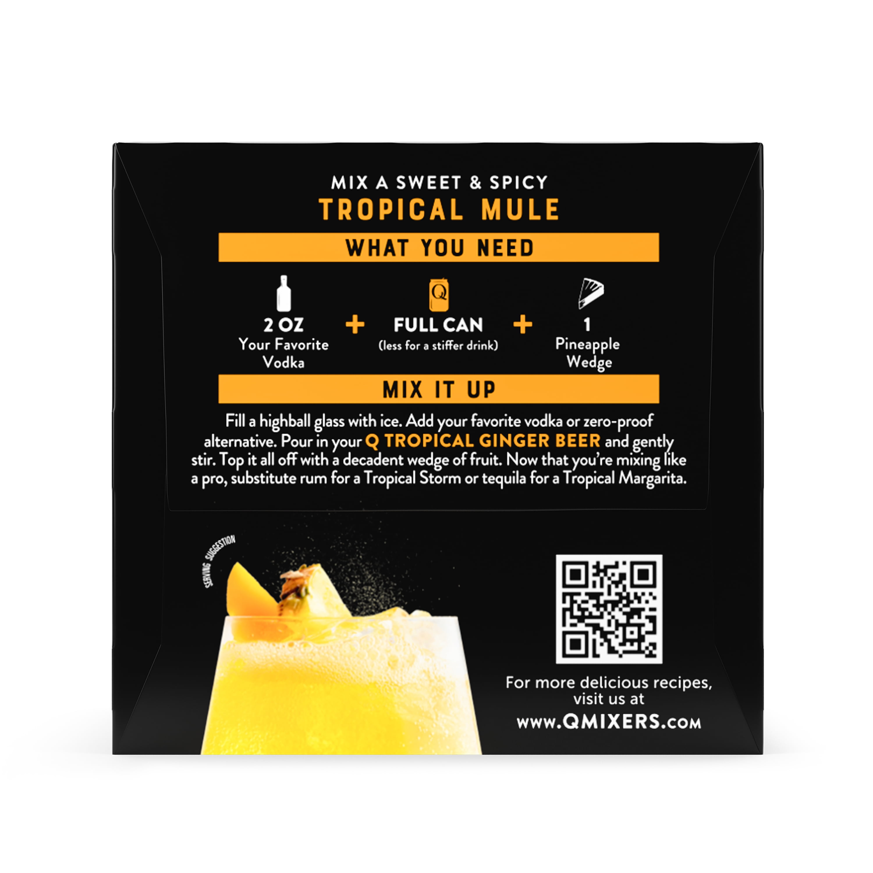Q Mixers Tropical Ginger Beer, Premium Cocktail Mixer with Real Ingredients, 7.5 fl oz (Pack of 4)