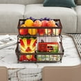 thumbnail image 4 of 2 Tier Fruit Basket for Kitchen with 2 Banana Hangers Detachable Metal Fruit Bowl for Kitchen Counter for Fruit and Vegetable Storage Large Capacity Tiered Fruit Tray, 4 of 9