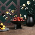 thumbnail image 2 of ceramic fruit bowl cake holder: black decorative fruit holder for kitchen or centerpiece table decor serving bowls for breads or fruits, 2 of 6