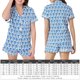 thumbnail image 3 of Pj Lounge Set Ropa Dormir Mujer 2PCS Mono Manga Corta Botón Abajo, 3 of 9