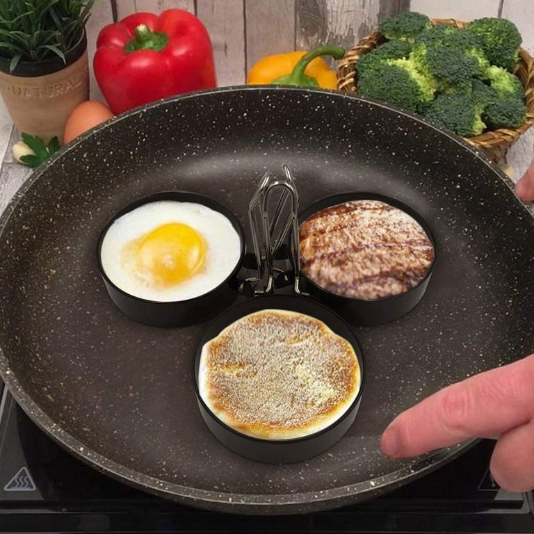 4 Stainless Steel Non-Stick Fried Egg Pancake Ring Molds