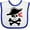 White and Royal, variant on Inktastic Pirate Skull and Cross Bones Boys or Girls Baby Bib