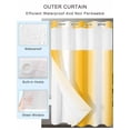thumbnail image 2 of No Hook Cloth Fabric Shower Curtain with Snap in Liner, Yellow White Ombre Waterproof Shower Curtains Set with See Through Top Window, Modern Gradient Minimalist Aesthetic Bath Curtains 72"x96", 2 of 6